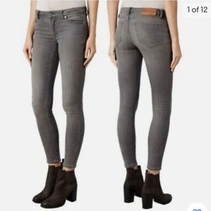 ALLSAINTS awesome vintage washed grey Mast skinny jeans. Size 24. EUC.
